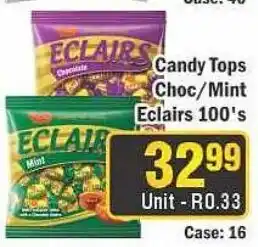 J&E Cash and Carry Candy Tops Eclairs 100's offer