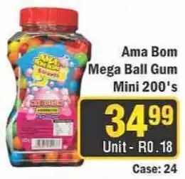 J&E Cash and Carry Ama Bom Mega Ball Gum Mini 200's offer