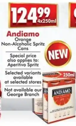 Prestons Andiamo Orange Non-Alcoholic Spritz Cans offer