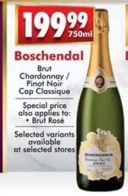 Prestons Boschendal Brut Chardonnay / Pinot Noir Cap Classique offer