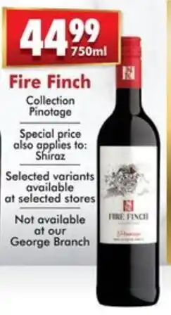 Prestons Fire Finch Collection Pinotage offer