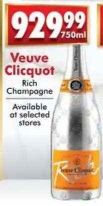 Prestons Veuve Clicquot Rich Champagne offer