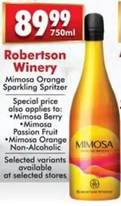 Prestons Robertson Winery Mimosa Orange Sparkling Spritzer offer