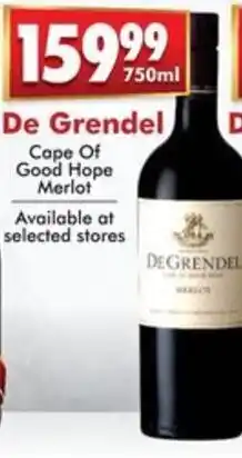 Prestons De Grendel Cape Of Good Hope Merlot offer
