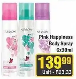 J&E Cash and Carry Revlon Pink Happiness Body Spray offer