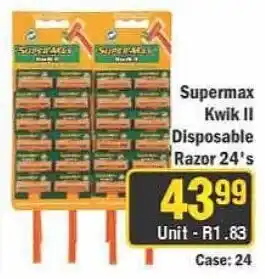 J&E Cash and Carry Supermax Kwik II Disposable Razor offer