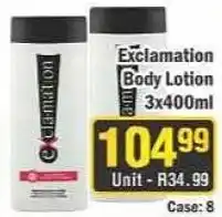 J&E Cash and Carry Exclamation Body Lotion offer