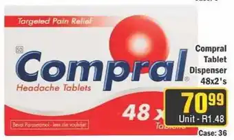 J&E Cash and Carry Compral Headache Tablets offer