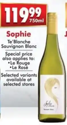 Prestons Sophie Te'Blanche Sauvignon Blanc offer