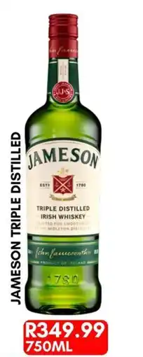 Prestons Jameson Triple Distilled Irish Whiskey offer