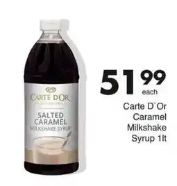 Save Carte D'Or Salted Caramel Milkshake Syrup offer