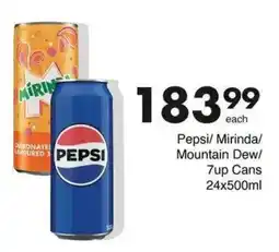 Save Pepsi/ Mirinda/ Mountain Dew/ 7up Cans offer