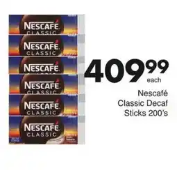 Save Nescafe Classic Decaf Sticks offer