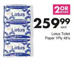 Save Lotus Toilet Paper 1Ply 48's offer
