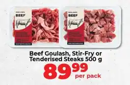 Food Lover's Market Beef Goulash, Stir-Fry or Tenderised Steaks 500 g offer