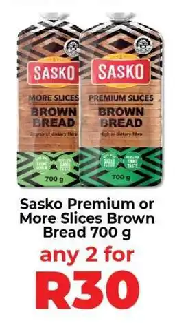 Food Lover's Market Sasko Premium or More Slices Brown Bread 700 g offer
