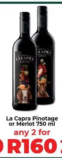 Food Lover's Market La Capra Pinotage or Merlot 750 ml offer