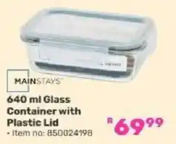 Game MAINSTAYS 640 ml Glass Container with Plastic Lid offer