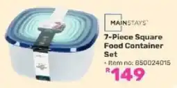Game MAINSTAYS 7-Piece Square Food Container Set offer