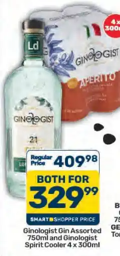 Pick n Pay Ginologist Gin Assorted 750ml and Ginologist Spirit Cooler 4 x 300ml offer
