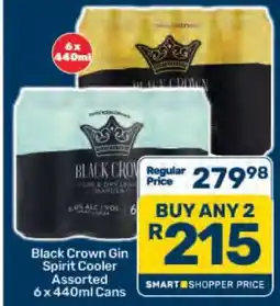 Pick n Pay Black Crown Gin Spirit Cooler Assorted 6 x 440ml Cans offer