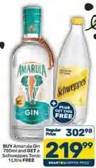 Pick n Pay Amarula - gin and schweppes tonic offer