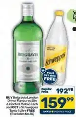Pick n Pay Schweppes - belgravia london dry or flavoured gin assorted offer
