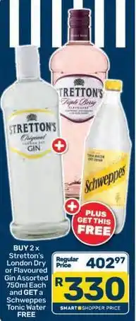 Pick n Pay Stretton's - london dry or flavoured gin offer