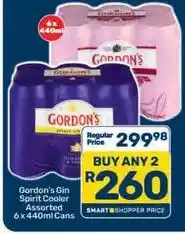 Pick n Pay Gordon's - spirit cooler assorted cans offer