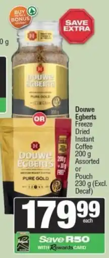 Spar Douwe Egberts Freeze Dried Instant Coffee Assorted offer