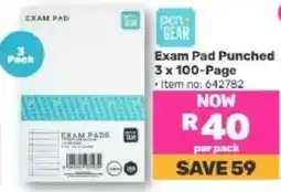 Game pen+GEAR Exam Pad Punched offer