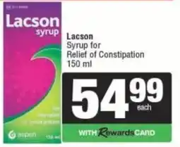 Spar Lacson syrup offer