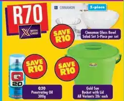Shoprite Cinnamon Glass Bowl Salad Set 5-Piece per set offer