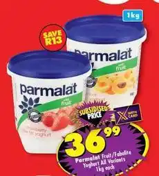Shoprite Parmalat - fruit/fabulite yogurt all variants offer