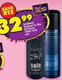 Shoprite Lenthéric deodorant for men offer
