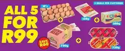 Shoprite Eggs, brown bread, butter, and polony offer