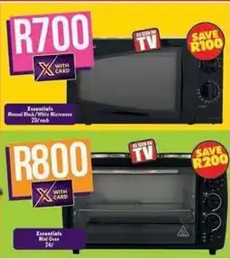 Shoprite Essentials - manual black/white microwave offer