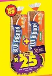 Shoprite Blue ribbon - toaster brown bread 700g offer