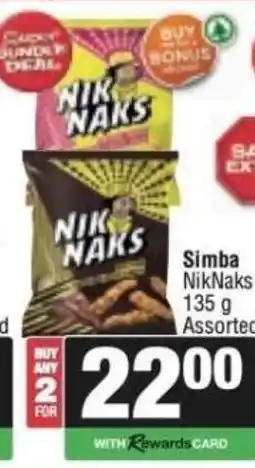 KwikSpar Simba NikNaks Assorted offer