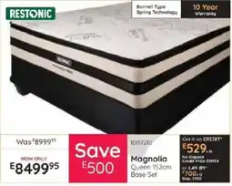 Bradlows Restonic Magnolia Queen 152cm Base Set offer