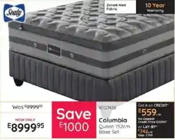 Bradlows Sealy Columbia Queen 152cm Base Set offer