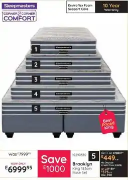 Bradlows Sleepmasters Brooklyn King 183cm Base Set offer