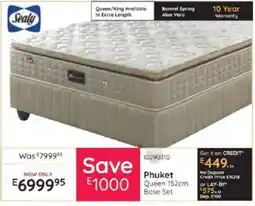 Bradlows Sealy Phuket Queen 152cm Base Set offer