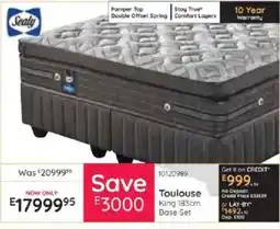 Bradlows Sealy Toulouse King 183cm Base Set offer