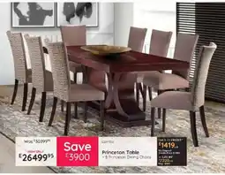 Bradlows Princeton Table + 8 Princeton Dining Chairs offer