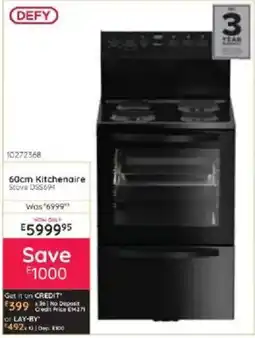 Bradlows DEFY 60cm Kitchenaire Stove offer