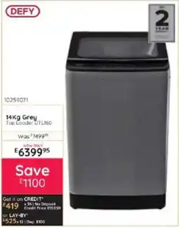 Bradlows DEFY 14Kg Grey Top Loader DTL160 offer