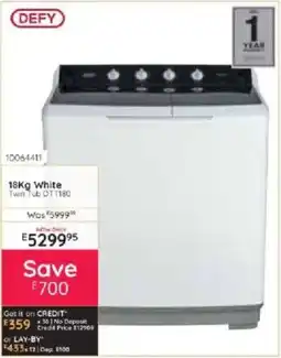 Bradlows DEFY 18Kg White Twin Tub DTT180 offer