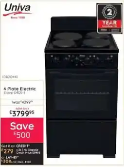 Bradlows Univa 4 Plate Electric Stove offer