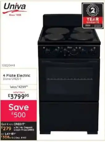 Univa 4 Plate Electric Stove